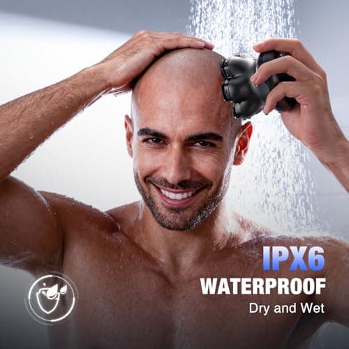7D Head Shavers for Bald Men - 2026 New Dual Speed Electric Shaver, Bald Head Shaver with Magnetic Shaver Head IPX6 Waterproof Wet/Dry Use Shaving Balding Clipper LED Display Cordless Head Razor Gray - Thumbnail 6