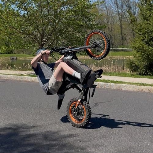 RIXOC GT16 Electric Dirt Bike for Teens & Adults, 3000W 39MPH Electric Motorcycle, 52V25AH Battery Ebike, Hydraulic Brakes & Full Suspension 14”/12" Off-Road E Dirt Bike for Communte/Snow/Rain/Night - Thumbnail 2