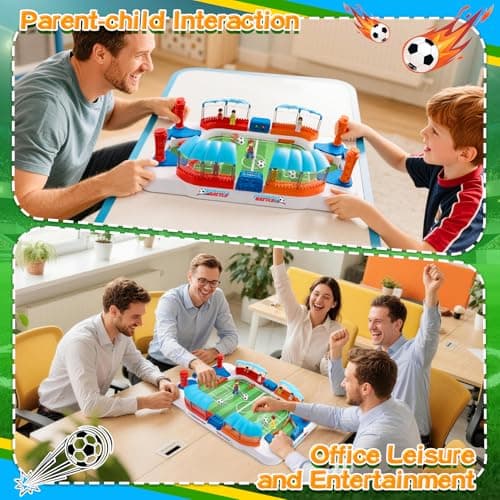 Soccer Board Game for Kids:Mini Foosball Table Game with 8 Figures&Shade Canopy for 3 4 5 6 7 8-12 Year Old Boys, Perfect Birthday Sports Gifts for Indoor Family Interaction & Parties & Birthday - Thumbnail 6