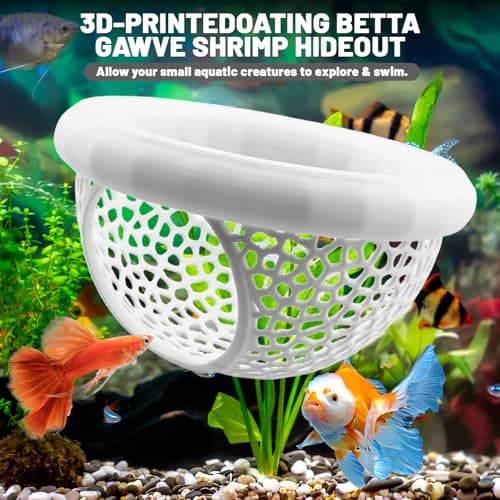 Ptazucv Aquarium Floating Betta Fish Skins, Suitable for Fighting Fish, Shrimp, and Small Fish Multi-Functional Hammock, Aquarium Hiding Feeding Decorative Accessories (White) - Thumbnail 3