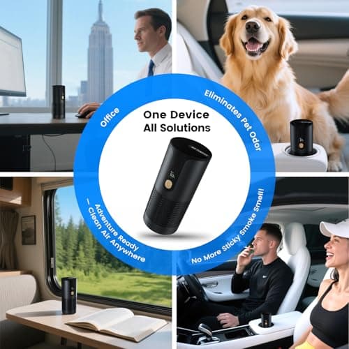 Arint Mini Car Air Purifier-True HEPA Portable Small Air Purifier 15dB Quiet Cordless for Smoke/Dust/Pet Hair with 3-Layer Filtration for Cars/Small Bedroom/Office/Desk/Travel (Black） - Thumbnail 6