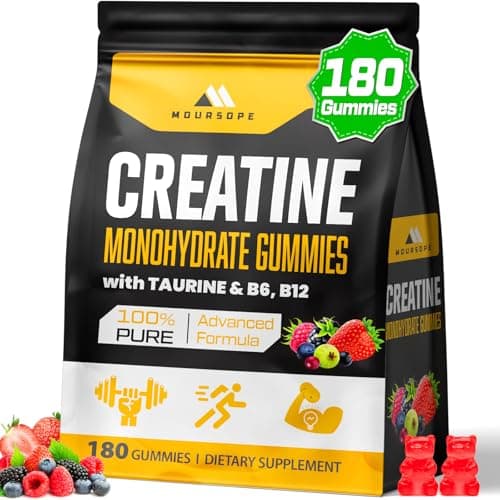 (180 Count) Creatine Monohydrate Gummies for Men & Women - Creatine Pre Workout Gummies for Muscle Builder, Muscle Strength, Recovery, Endurance, Energy, Creatine for Women & Men, Vegan, Mixed Berry - Image 1