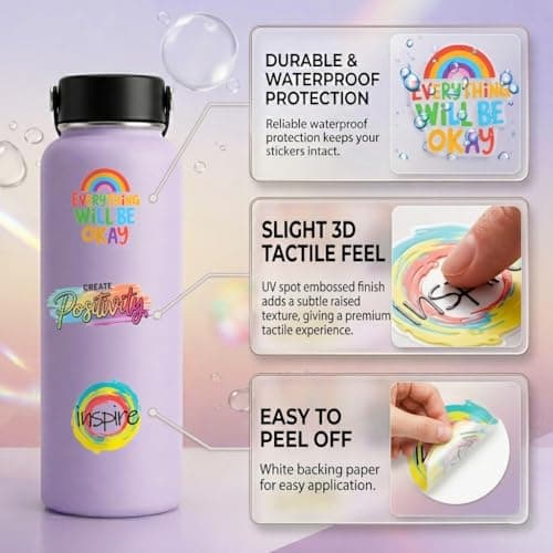 BJMOWIN 100pcs Motivational Stickers for Teens Adults Planner Transparent Inspirational Words Quote Decals Bulk for Scrapbooking Water Bottle Party Favors Gifts Back to School Rewards - Thumbnail 4