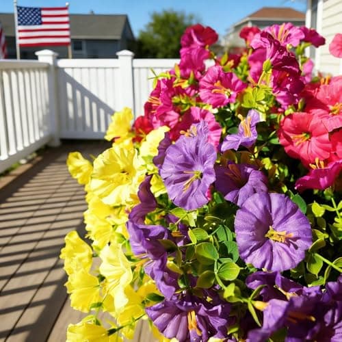Fanfantoey 14 pcs Artificial Flowers for Outdoors, UV Resistant Fake Flowers - Thumbnail 4