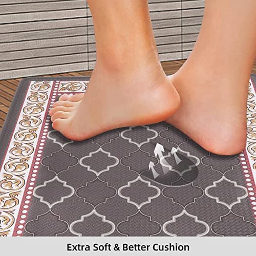 ROTTOGOON Kitchen Floor Mat Set of 2, Cushioned Anti Fatigue Kitchen Mat 20"x32"+20"x59", Non-Slip Waterproof Kitchen Rug, Premium PVC Comfort Kitchen Mats and Rugs for Kitchen, Office, Home, Laundry - Thumbnail 5