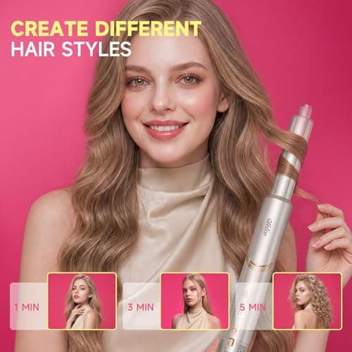 Ukliss 8 in 1 Hair Dryer Brush & Multi Hot Air Styler–Foldable 110,000 RPM Blow Dryer Brush Tool Set with Diffuser Auto-Wrap Curler for Fast Drying Curling Straightening Hair Daily Styling - Thumbnail 3