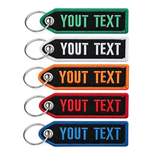 Custom Embroidered Text Keychain Personalized Name Tag for Keys Backpack Luggage