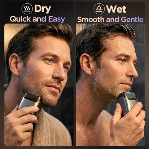 Yineel VT100 Electric Foil Shaver for Men, Pocket-Sized with Case, Sleek Portable Mini Electric Razor, 90mins Runtime, 3 Floating Blades, Travel-Friendly, IPX7 Waterproof, Gifts for Men - Thumbnail 5