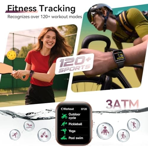 Smart Watches for Women, 1.85" HD Smart Watch for Android/iPhones (Make/Answer Calls), Fitness Tracker Watch with 24/7 Heart Rate Monitor, Sleep/Step Count Tracker, 120+ Sport Modes Pedometer Watch - Thumbnail 3