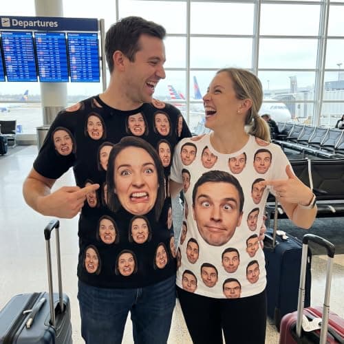Personalized Prank Photo Customized T-Shirt - Customized Clothing Featuring Your Photo | Suitable for Parties, Gatherings, as a Surprise Appearance Black - Thumbnail 2