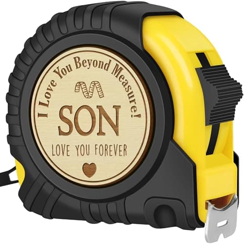 Fathers Day Birthday Gifts for Son from Mom Dad, To My Son Graduation Gifts for Kids Teens Adult Son in Law Bonus Step, I Love You Presents Ideas from Mother Father to Son Tape Measure 25FT Tool Gifts