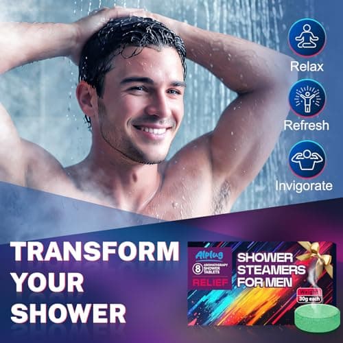 Shower Steamers for Men 8 Pack - Gifts for Men, Shower Bombs Aromatherapy with Essential Oils, Mens Gifts Ideas, Birthday Gifts for Him Dad Husband, Gifts for Mens Who Have Everything - Thumbnail 3