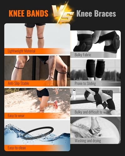 teyy 2PCS Patella Band Knee Band for Knee Pain Relief，Male Female Patellar Tendon Support Strap，Suitable for Fitness, Running, Basketball（Black） - Thumbnail 6