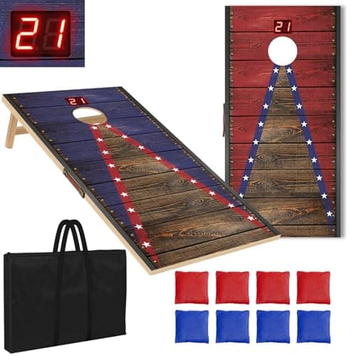 HQGZQL 4x2 ft Cornhole Board Set with Score Counter, Corn Hole Games for Adults with 8 Bean Bags, Portable Cornhole Game with Canvas Bag, Corn Hole Boards Set Regulation Size for Outdoor Lawn Backyard - Image 1