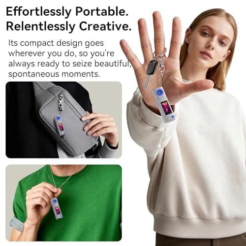 Mini Keychain Digital Camera:2K Digital Mini Camera with 16GB Card, Vintage Keychain Camera with 270° Rotating Lens, 400mAh Battery Portable Small Cameras with Elegant Gift Box for Travel,Kids,Gifts - Thumbnail 6