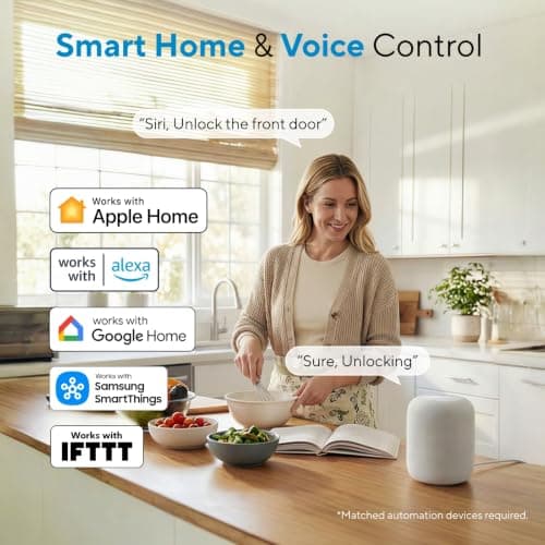 ULTRALOQ Bolt Fingerprint WiFi Smart Locks for Front Door with Door Sensor, Works with Apple Home, Alexa, Google, Keypad Door Lock with Handle, App Remote Access, Geofence Auto Unlock, Auto-Lock - Thumbnail 5