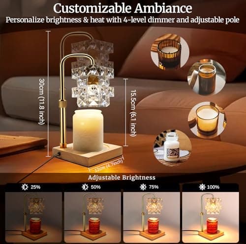 Alpharan Candle Warmer Lamp with Timer - Electric Wax Warmer for Home Desk Decor, Birthday Gifts for Women Mom Men, House Warming Gifts New Home Kitchen Office Dorm - Thumbnail 3