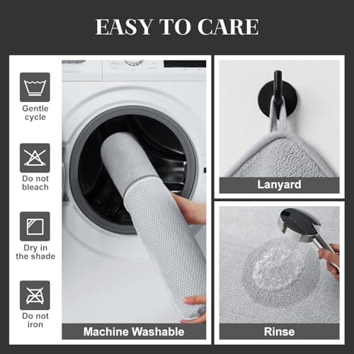 MontVoo Quick Dry Bathroom Runner,Thin Low-Profile Bathroom Rug, Absorbent Bath Mats for Floor with Non-Slip Backing, Machine Washable Bath Runner for Shower, Bathtub, Sink, Grey, 24x48 - Thumbnail 4