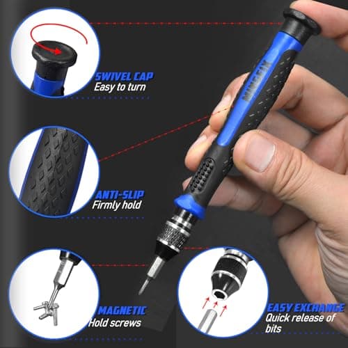 Eyeglass Sunglass Repair Kit,MINGFIX Magnetic Eye Glasses Repairing Tool Kit with Assorted Screws,Nose Pads,Small Screwdriver Bit Set & Tweezer with Mini Travel Case for Glasses,Sunglasses and Others - Thumbnail 5