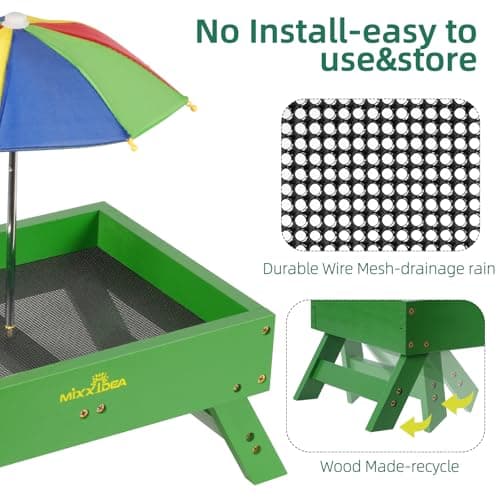 Ground Bird Feeder for Outdoors Bird&Squirrel Feeder Wooden Chicken Picnic Table Platform Feeder Wild Bird Feed Crow Feeder for Outside with 5 LBS Capacity - Thumbnail 6