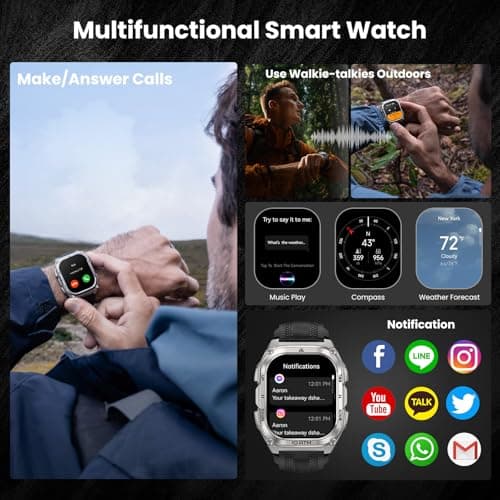 KOSPET Tank M4 Smart Watch for Men, Full Stainless Steel, GPS & Offline Maps,10ATM Waterproof 45m Freediving, 50-Day Battery, Bluetooth Calls, 24/7 Heart Monitor, for Android & iOS - Thumbnail 6