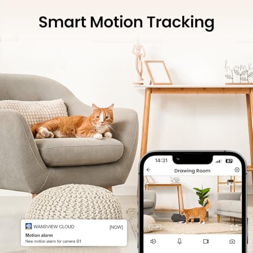 Cinnado 2K Home Security Cameras-2.4Ghz WiFi Indoor Camera with 360° Motion Detection for Pets/Nanny/Baby/Dog, 2 Way Audio, 24/7 SD Card Storage, Cloud Storage, Works with Alexa & Google Home, D1 4P - Thumbnail 5