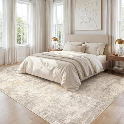 cotiled 5x7 Area Rugs for Living Room - Washable Neutral Abstract Carpet Non Slip Soft Rug for Bedroom & Dining Table, Robot Vacuum & Pet Friendly Floor Decor Gold/Grey/Brown - Thumbnail 3
