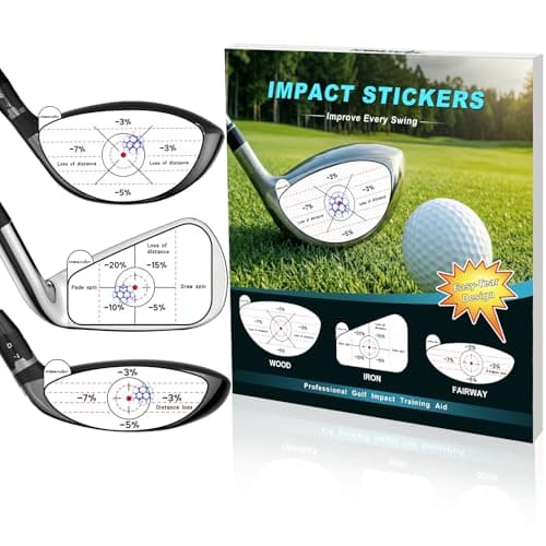 Golf Impact Stickers, High-Resolution Impact Tape for Irons, Woods & Fairway Clubs, Swing Training Aid for Home Practice, Nets & Golf Simulators, Perfect for Beginners & Pro Golfers, Left Handed