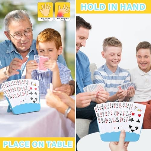 Tenyond Card Holders for Playing Cards - 4 Pack Playing Card Holder w/Foldable Stand for Stocking Stuffers, Travel Games, Seniors, Little Hand or Arthritis Hand, UNO, Poker, for Holidays Game Night - Thumbnail 2