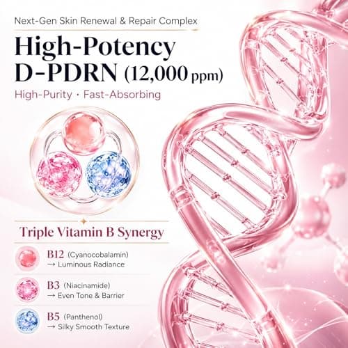 Intensive PDRN Pink Silk Peptide Serum Ampoule PDRN Serum, Deep Collagen Silk Peptide Serum, Skin Glow, Hydrating, Moisturizing, Firming, Tightening,Lifting,Smoothing,Uneven Skin Tone, 60ml/2.03 Fl.Oz - Thumbnail 5