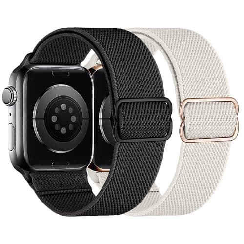 XSMDAJDTXZ 2 Pack Stretchy Solo Loop Compatible with Apple Watch Band 40mm 41mm 44mm 45mm 46mm 49mm 38mm 42mm Women Men, Sport Nylon Elastic Straps Braided Wristbands for iphone Watch Series 11 10 9 8 7 6 5 4 3 Ultra SE (cc, 38mm/40mm/41mm/42mm(Series 11 10))