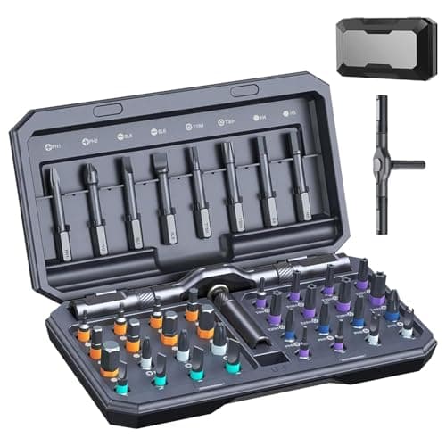 42 in 1 Magnetic Screwdriver Set, magnetic ratchet screwdriver set, Detachable ratcheting t handle, Portable Storage box, multitool set, Kit for Furniture, Electronics, Computer, Bike Repairs - Image 1