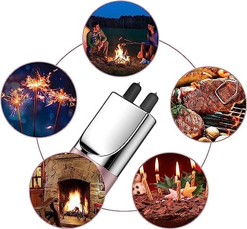 REIDEA Electronic Candle Lighter - USB Rechargeable with Security Lock, Windproof, Non-Slip Switch for Candle, Grill, Camping (Champagne Gold + White) - Thumbnail 5