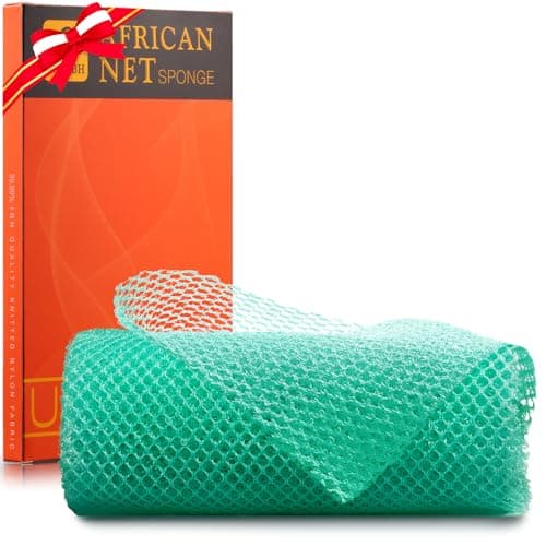 UJFQBH African Bath Sponge African Net Long Net Bath Sponge Exfoliating Shower Body Scrubber Back Scrubber Skin Smoother,Great for Daily Use (Green) - Image 1
