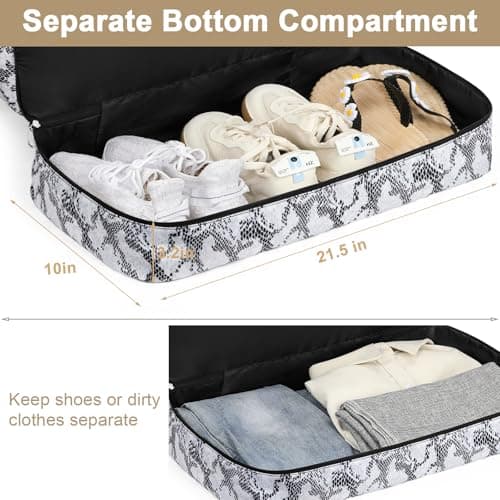 IBFUN Weekender Bags for Women, Travel Duffle Bag with Shoe Compartment Carry on Weekender Overnight Duffel for Weekend Travel Business Trip 3PCS - Thumbnail 5