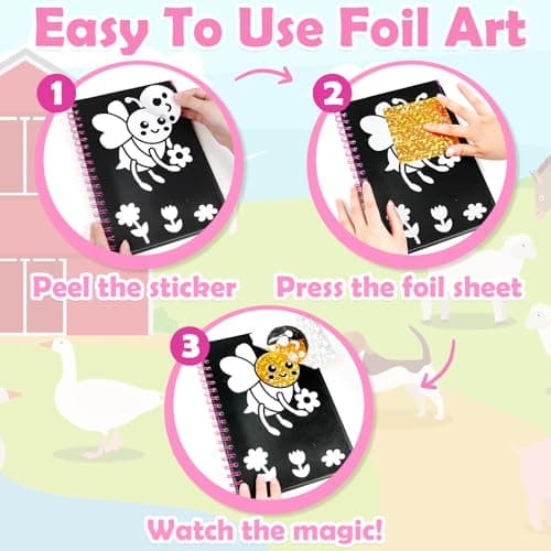 FUNNYB&G Foil Art Crafts for Kids Ages 4-8: Easter Basket Stuffers Essentials for Kids 2026, Easter Gifts for Girls, Crafts Supplies,Party Favors,Creative Toys for Girls 4 5 6 7 8 Years Old(Insects) - Thumbnail 4