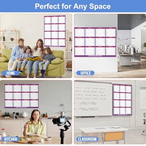Wall Calendar 2026-32" x 48" Dry Erase Calendar for Wall, 12 Monthly Calendar From Jan to Dec, Reversible, Double Laminated 2026 Wall Calendar, Extra Large Calendar Wall for Home Kitchen Office - Thumbnail 2