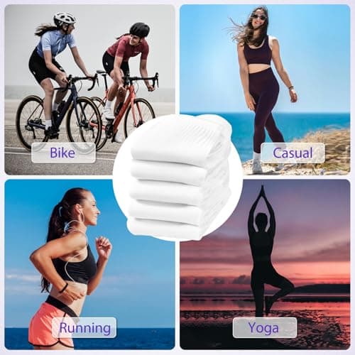 Ipletix Ankle Socks For Women，Athletic Moisture Wicking Women's Quarter Socks 5 Pairs For Running Hiking Gym (Multi 6-8) - Thumbnail 2