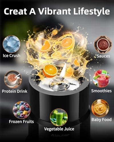 Blender for Smoothie, Abuler 1200W Personal Blender for Shake and Smoothies for Kitchen with 2 No-BPA 20oz Portable Cups, Single Serve Smoothies Maker Mixer for Juices, Nutritious Recipe - Thumbnail 5