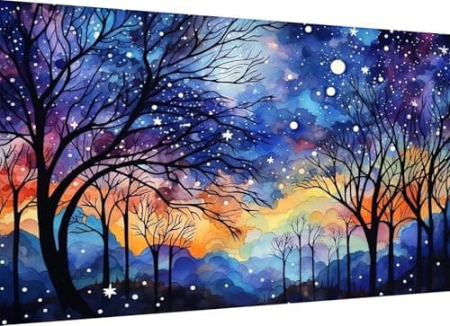 Zythron Large Diamond Art, Diamond Art Kits for Adults Beginner, Landscape Large Diamond Painting 5D DIY Full Round Gem Crystal Art Paint by Diamond, Home Wall Decor 27.5 X 15.7 inch - Image 1