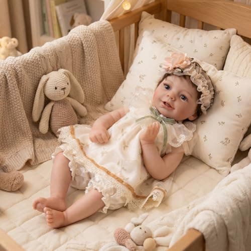 Vvioxiu Lifelike Reborn Baby Dolls, 20 inch Realistic Cute Soft Vinyl Realistic Newborn Baby Doll Poseable Real Life Baby Dolls with Accessories for 3+ Years Old Gifts