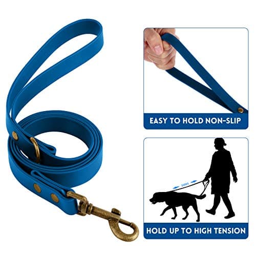 Wisedog Waterproof Dog Collar and Leash Set, Adjustable Puppy Collar with Cute Tag 6FT Dog Leash with Poop Bag for Small Medium Large Dogs (XL, Blue) - Thumbnail 3