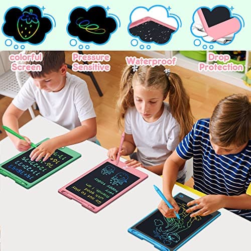 FLUESTON LCD Writing Tablet for Kids, 8.8 Inch Drawing Tablet for Boys Girls 3 4 5 6 7 8 Year, 3pcs in 1 Pack Drawing Pad Birthday Christmas Gift for Kid Educational Doodle Board Cute Unicorn Toy - Thumbnail 5