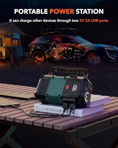 Portable Car Battery Jump Starter, 3000A - 12V Portable Jump Box for 6.0L Diesel & 8.0L Gas, Compact Battery Jump Pack, Extended Smart Jumper Cables Equipped, USB Outputs, and Lights - Thumbnail 4