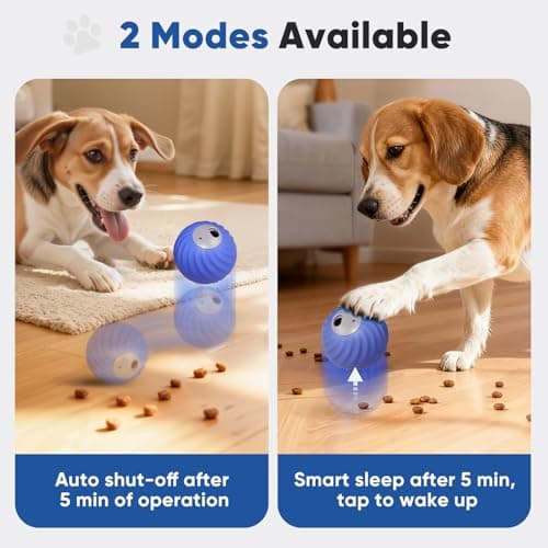 Petbobi Interactive Dog Ball, USB Rechargeable Moving Dog Toy for Treat Dispensing, 2.87" Blue Washable TPU Puzzle Ball, Interactive Dog Toys for Small & Medium Dogs, Boredom & Anxiety Relief - Thumbnail 3