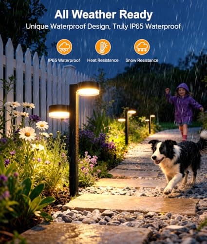 TuyLuxe Bright Solar Pathway Lights Outdoor, 6 Pack with 12 Head Garden Lights Solar Powered Path Lights Up to 15Hrs, Auto On/Off Waterproof Outdoor Solar Light for Yard Walkway Driveway Patio Lawn - Thumbnail 4