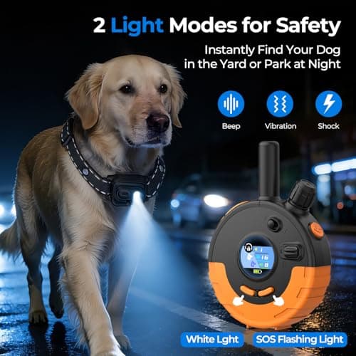 RPZ Dog Shock Collar with Remote Control, Dog Training Collar, E Vibration Collar for Large Medium Small Dogs, 4 Training Modes Rechargeable IPX7 Waterproof 4200FT, 1pcs - Thumbnail 4