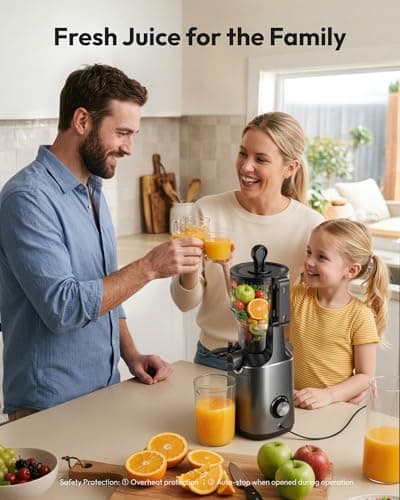 Cold Press Juicer Machines, EUHOMY 5.8" Wide Feed Chute, Slow Masticating Juicer for Whole Vegetables and Fruits, 99.6% High Juice Yield, Easy to clean, Juicer Machines with BPA Free - Thumbnail 6
