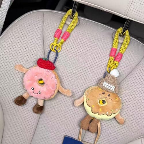 XUPEIXUN Car Seat Headrest Hook 2 Pack Hooks Hanger Storage Organizer Universal for Handbag Purse Coat, Cute Car Accessories for Women (donuts) - Thumbnail 6