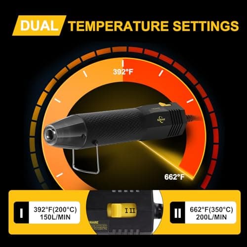 350W Heat Gun 2-Temp 392°F/662°F Hot Air Gun for Crafts & Shrink Tubing - Thumbnail 3